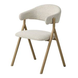 Krémové/v přírodní barvě čalouněné jídelní křeslo s područkami Frances – Unique Furniture obraz