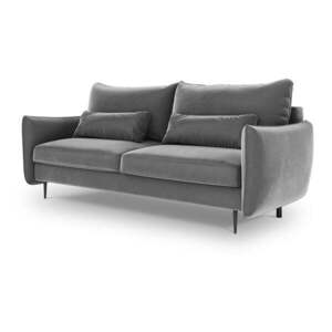 Šedá sametová rozkládací/s úložným prostorem pohovka 222 cm Vermont - II. jakost – Cosmopolitan Design obraz