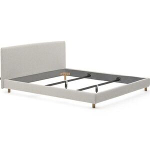 Šedá čalouněná dvoulůžková postel bez roštu 180x200 cm Valma – Kave Home obraz