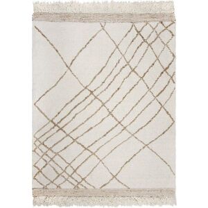 Krémový ručně tkaný koberec s příměsí vlny 120x170 cm Astera Linear – Flair Rugs obraz