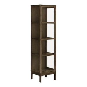 Tmavě hnědá vitrína v dekoru dubu 47x180x40 cm Zamora – House Nordic obraz