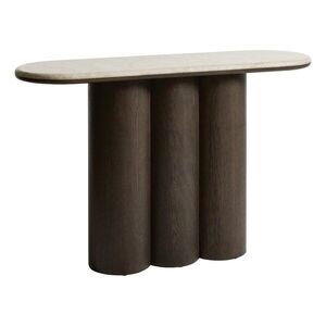 Konzolový stolek s mramorovou deskou v tmavě přírodní barvě 38x120 cm Piazze – Unique Furniture obraz