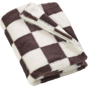 Bílá/tmavě hnědá deka 130x170 cm Cosy Soft Checkerboard – Catherine Lansfield obraz