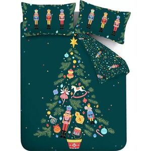 Tmavě zelené povlečení na dvoulůžko/prodloužené 230x220 cm Nutcracker – Catherine Lansfield obraz