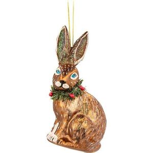Skleněná ručně vyrobená vánoční ozdoba 5 cm Festive Hare – Sass & Belle obraz
