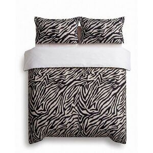 Černé povlečení na dvoulůžko 200x200 cm Zebra – Mijolnir obraz