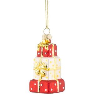 Skleněná vánoční ozdoba 4 cm Stack of Presents – Sass & Belle obraz