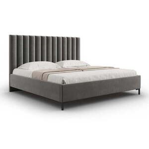 Šedá čalouněná dvoulůžková postel s úložným prostorem s roštem 200x200 cm Casey – Mazzini Beds obraz