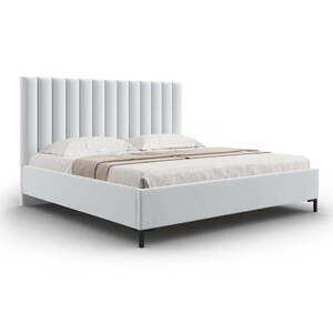 Světle šedá čalouněná dvoulůžková postel s úložným prostorem s roštem 140x200 cm Casey – Mazzini Beds obraz