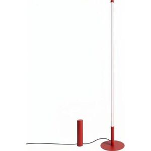 Červená kovová LED stojací lampa (výška 150 cm) TRANG – Thoro obraz