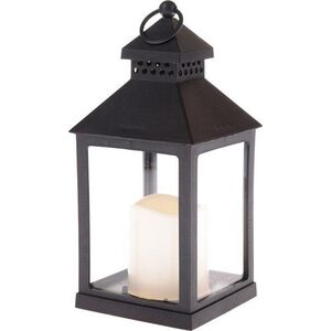 Černá LED lucerna na baterky (výška 20 cm) – Dakls obraz