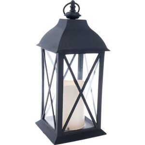 Černá LED lucerna na baterky (výška 30, 5 cm) – Dakls obraz