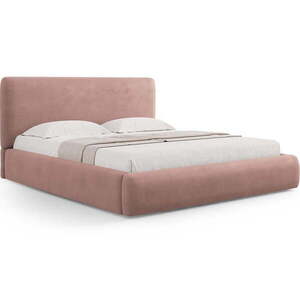 Růžová čalouněná dvoulůžková postel s úložným prostorem s roštem 200x200 cm Colonel – Cosmopolitan Design obraz