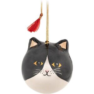 Papírová vánoční ozdoba 8 cm Black Cat – Sass & Belle obraz
