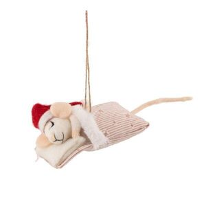 Textilní vánoční ozdoba 12 cm Sleepy Mouse – Sass & Belle obraz