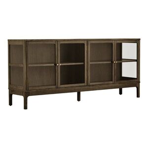 Tmavě hnědá vitrína v dekoru dubu 180x80x40 cm Zamora – House Nordic obraz