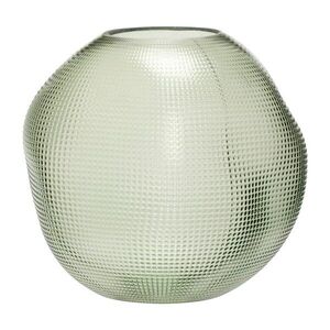 Zelená skleněná váza Hübsch Sole, výška 20 cm obraz