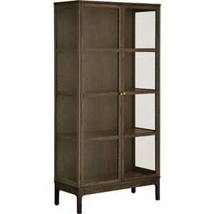 Tmavě hnědá vitrína v dekoru dubu 90x180x40 cm Zamora – House Nordic obraz