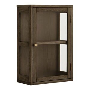 Tmavě hnědá závěsná vitrína v dekoru dubu 40x60x20 cm Zamora – House Nordic obraz