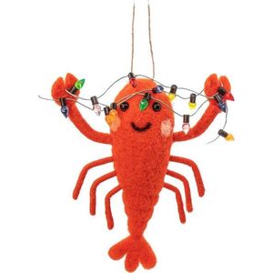 Textilní ručně vyrobená vánoční ozdoba 14 cm Lobster with Fairy Lights – Sass & Belle obraz