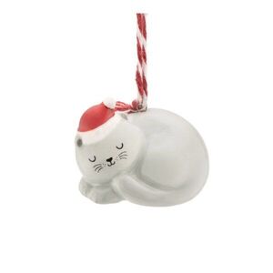 Keramická vánoční ozdoba 4 cm Sleeping Cat – Sass & Belle obraz