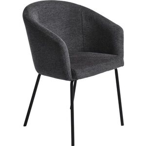 Tmavě šedé čalouněné jídelní křeslo s područkami Easton – Unique Furniture obraz