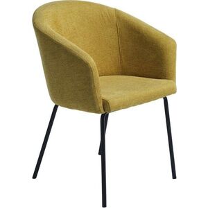 Čalouněné jídelní křeslo s područkami v hořčicové barvě Easton – Unique Furniture obraz