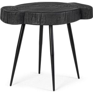 Černý konferenční stolek s deskou z akácie 35x45 cm Zakia – Bizzotto obraz