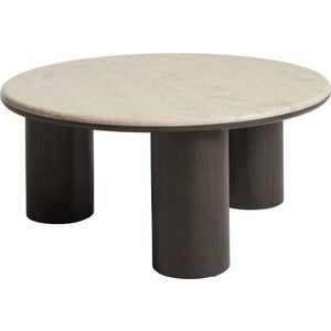 Kulatý konferenční stolek s mramorovou deskou v tmavě přírodní barvě ø 90 cm Piazze – Unique Furniture obraz