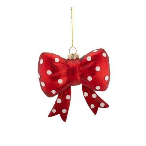 Skleněná vánoční ozdoba 3, 5 cm Spotty Bow – Sass & Belle obraz