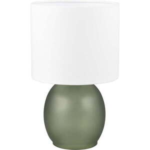 Bílo-zelená stolní lampa s textilním stínidlem (výška 29 cm) Vela – Trio obraz