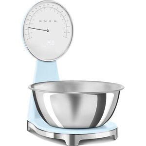 Světle modrá plastová digitální kuchyňská váha – SMEG obraz