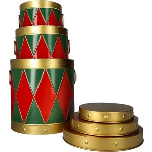 Kovové úložné boxy v sadě 3 ks s víkem/dekorativní ø 25x24, 5 cm – Dakls obraz