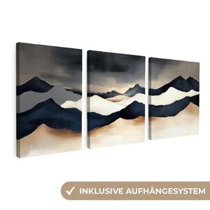 MuchoWow OBRAZ NA PLÁTNĚ 3dílná sada Krajina - abstraktní - moderní 90x40 cm obraz