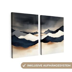 MuchoWow OBRAZ NA PLÁTNĚ 2dílná sada Krajina - abstraktní - moderní 120x80 cm obraz
