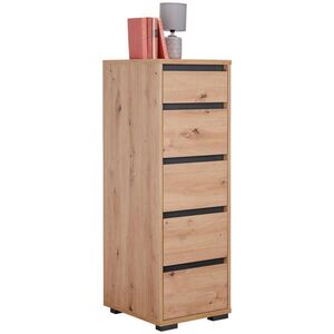 Carryhome KOMODA, antracitová, barvy dubu, 40/120/48 cm obraz
