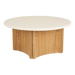 Konferenční stolek Motril, bílý/přírodní, ø 80 cm - House Nordic obraz