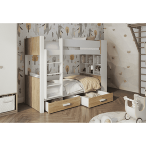 ArtBed Dětská patrová postel GASPAR | 80 x 180 cm Provedení: Moření - Barva obraz