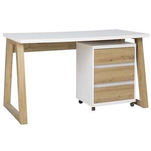 ArtAdrk Psací stolek IWO l | bílá matná/dub artisan obraz