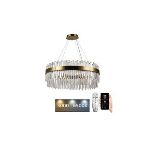 LED Stmívatelný lustr na lanku LED/110W/230V 3000-6500K zlatá + dálkové ovládání J6311/C obraz