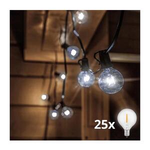 Brilagi - LED Venkovní dekorační řetěz GIRLANDA 25xE12 20m IP44 studená bílá WO794-OEM1 obraz