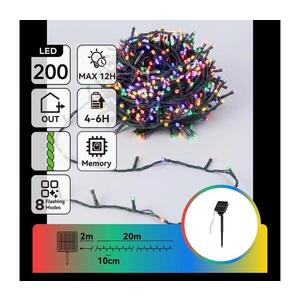 B.V. - LED Solární ván řetěz 200xLED/8 funkcí 22m IP65 multicolor 800 mAh B10201ACRZ obraz