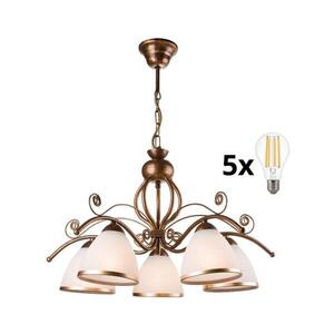 BRILAGI - LED Lustr na řetězu ANTICO 5xE27/60W/230V bronz patina 8590828606642 obraz