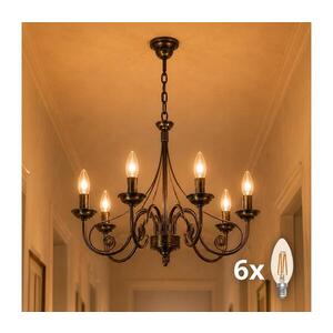 BRILAGI - LED Lustr na řetězu STEFANO 6xE14/40W/230V černá patina 8590828606703 obraz