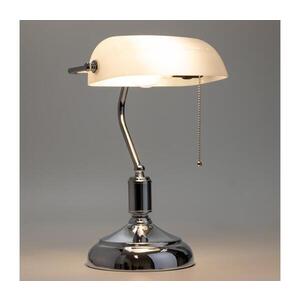BRILAGI - Stolní lampa BANK OFFICE 1xE27/60W/230V lesklý chrom/bílá L352-BI/CHR obraz