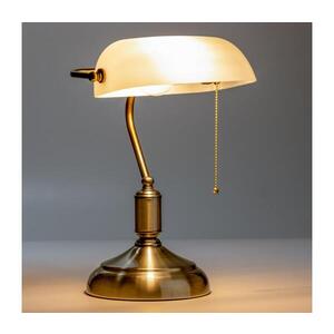 BRILAGI - Stolní lampa BANK OFFICE 1xE27/60W/230V mosaz/bílá L352-BI/MOS obraz