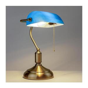 BRILAGI - Stolní lampa BANK OFFICE 1xE27/60W/230V mosaz/modrá L352-MO/MOS obraz