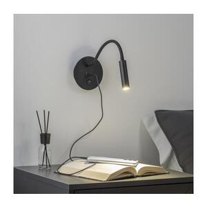 BRILAGI - LED Flexibilní nástěnná lampa s USB portem MAYA LED/3W/230V černá BRI101 obraz