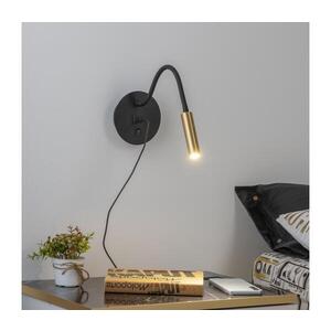 BRILAGI -LED Flexibilní nástěnná lampa s USB portem MAYA LED/3W/230V černá/zlatá BRI103 obraz