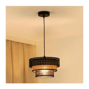 BRILAGI - Lustr na lanku DAKOTA LUNETA 1xE27/15W/230V pr. 25 cm černá/ratan 607872 obraz